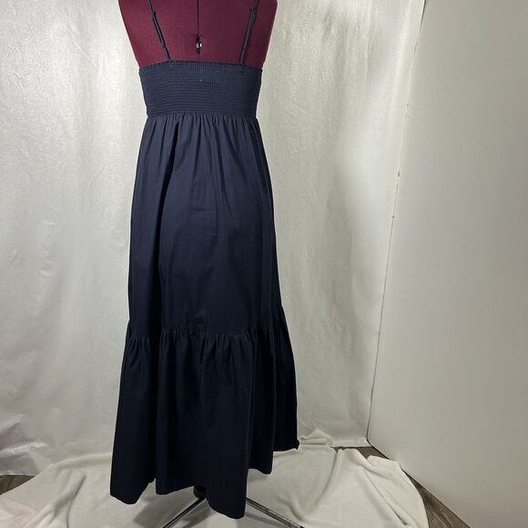 Xirena Freya Camisole Midi Tiered Dress Sz XS Cotton Midnight Blue Pockets Boho - Picture 6 of 16